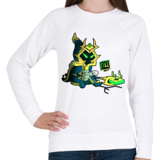 PRINTFASHION Veigar - Női pulóver - Fehér női pulóver, kardigán