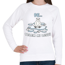 PRINTFASHION Velem mi lesz? - Női pulóver - Fehér női pulóver, kardigán