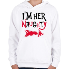 PRINTFASHION Velem van - Gyerek kapucnis pulóver - Fehér