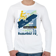 PRINTFASHION Velencei-tó körbetekerés pipa - Férfi hosszú ujjú póló - Fehér férfi póló