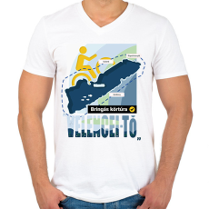 PRINTFASHION Velencei-tó körbetekerés pipa - Férfi V-nyakú póló - Fehér
