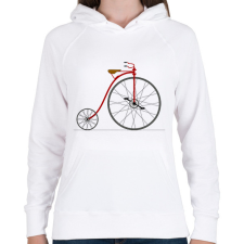 PRINTFASHION Velocipéd - Női kapucnis pulóver - Fehér női pulóver, kardigán