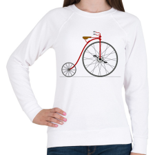 PRINTFASHION Velocipéd - Női pulóver - Fehér női pulóver, kardigán