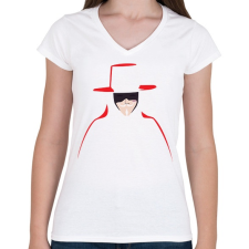 PRINTFASHION Vendetta - Női V-nyakú póló - Fehér női póló