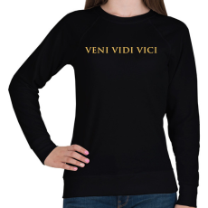 PRINTFASHION Veni Vidi Vici Gold - Női pulóver - Fekete