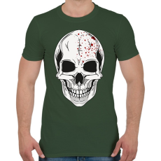 PRINTFASHION Véres koponya - Férfi póló - Katonazöld