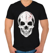PRINTFASHION Véres koponya - Férfi V-nyakú póló - Fekete férfi póló