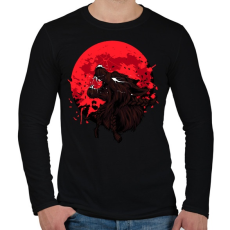 PRINTFASHION Vérfarkas és vérhold - Férfi hosszú ujjú póló - Fekete