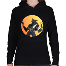 PRINTFASHION Vérfarkas - Női kapucnis pulóver - Fekete női pulóver, kardigán