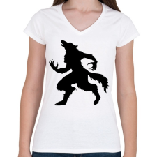 PRINTFASHION Vérfarkas - Női V-nyakú póló - Fehér női póló