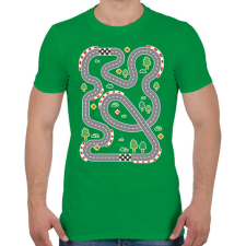 PRINTFASHION Versenypálya - Férfi póló - Zöld férfi póló
