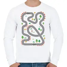 PRINTFASHION Versenypálya - Férfi pulóver - Fehér férfi pulóver, kardigán