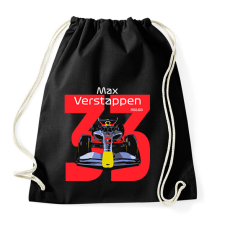 PRINTFASHION Verstappen 33 autóversenyző - fehér felirat - Sportzsák, Tornazsák - Fekete tornazsák