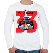 PRINTFASHION Verstappen 33 autóversenyző - fekete felirat - Férfi hosszú ujjú póló - Fehér férfi póló