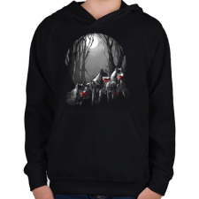 PRINTFASHION Vérszomjas falka - Gyerek kapucnis pulóver - Fekete gyerek pulóver, kardigán