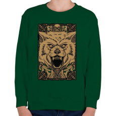 PRINTFASHION Vérszomjas farkas - Gyerek pulóver - Sötétzöld