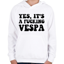 PRINTFASHION Vespa - Gyerek kapucnis pulóver - Fehér gyerek pulóver, kardigán