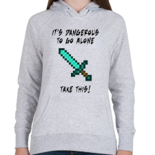 PRINTFASHION Veszélyes egyedül, ezt vidd magaddal! - Női kapucnis pulóver - Sport szürke női pulóver, kardigán