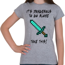 PRINTFASHION Veszélyes egyedül, ezt vidd magaddal! - Női póló - Sport szürke női póló