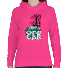 PRINTFASHION Veterán autó - Női kapucnis pulóver - Fukszia