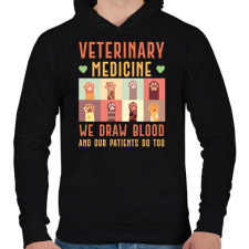 PRINTFASHION Veterinary medicine - Állatgyógyászat - Férfi kapucnis pulóver - Fekete férfi pulóver, kardigán