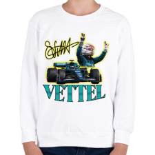 PRINTFASHION Vettel F1 - Gyerek pulóver - Fehér gyerek pulóver, kardigán