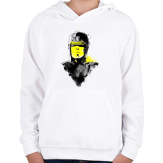 PRINTFASHION Vhs man - Gyerek kapucnis pulóver - Fehér