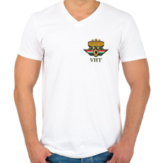 PRINTFASHION VHT - Férfi V-nyakú póló - Fehér