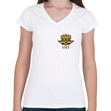 PRINTFASHION VHT - Női V-nyakú póló - Fehér
