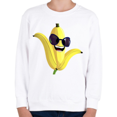 PRINTFASHION Vicces banán napszemüvegben - Gyerek pulóver - Fehér