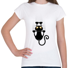 PRINTFASHION Vicces cicás póló - Női póló - Fehér női póló