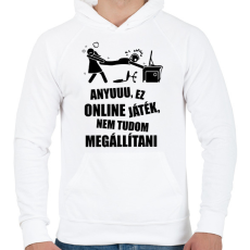 PRINTFASHION Vicces gamer minta - Férfi kapucnis pulóver - Fehér