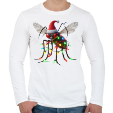 PRINTFASHION Vicces gonosz karácsonyi szúnyog - izzósorral - Férfi hosszú ujjú póló - Fehér férfi póló
