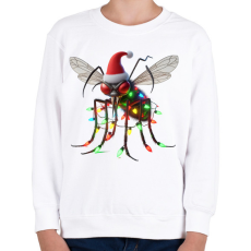 PRINTFASHION Vicces gonosz karácsonyi szúnyog - izzósorral - Gyerek pulóver - Fehér