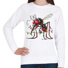 PRINTFASHION Vicces gonosz karácsonyi szúnyog - izzósorral - Női pulóver - Fehér női pulóver, kardigán