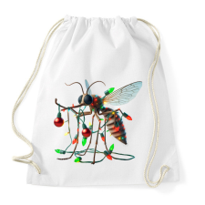 PRINTFASHION Vicces gonosz karácsonyi szúnyog - izzósorral - Sportzsák, Tornazsák - Fehér tornazsák