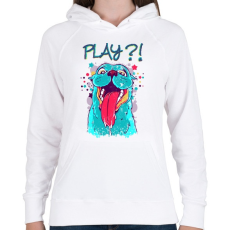 PRINTFASHION Vicces, játékos kutyás póló - Női kapucnis pulóver - Fehér