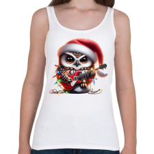 PRINTFASHION Vicces karácsonyi gitáros rocker party bagoly - Női atléta - Fehér női trikó