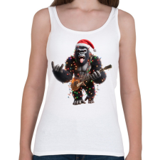 PRINTFASHION Vicces karácsonyi gitáros rocker party gorilla - Női atléta - Fehér női trikó