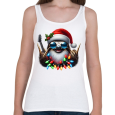 PRINTFASHION Vicces karácsonyi gitáros rocker party lajhár - Női atléta - Fehér