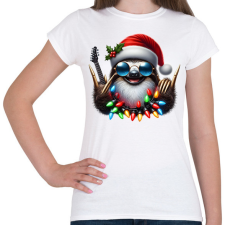 PRINTFASHION Vicces karácsonyi gitáros rocker party lajhár - Női póló - Fehér női póló