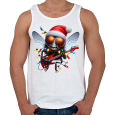 PRINTFASHION Vicces karácsonyi gitáros rocker party légy / bogár - Férfi atléta - Fehér