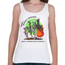 PRINTFASHION Vicces karácsonyi pulcsi / póló minta - csontváz - Női atléta - Fehér