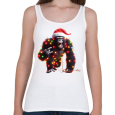 PRINTFASHION Vicces karácsonyi rocker party gorilla - Női atléta - Fehér