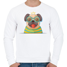 PRINTFASHION Vicces mopsz kutya - Férfi pulóver - Fehér férfi pulóver, kardigán