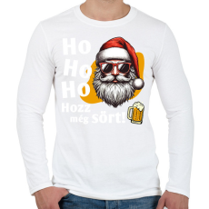 PRINTFASHION Vicces sörözős mikulás - Férfi hosszú ujjú póló - Fehér