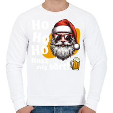 PRINTFASHION Vicces sörözős mikulás - Férfi pulóver - Fehér