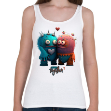 PRINTFASHION Vicces Szörnyecskés - BETTER together- cuki, csúnya, szerelmes minta - Női atléta - Fehér