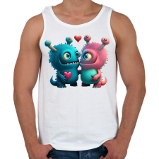 PRINTFASHION Vicces Szörnyecskés - cuki, csúnya, szerelmes minta - Férfi atléta - Fehér atléta, trikó