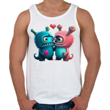 PRINTFASHION Vicces Szörnyecskés - cuki, csúnya, szerelmes minta - Férfi atléta - Fehér atléta, trikó